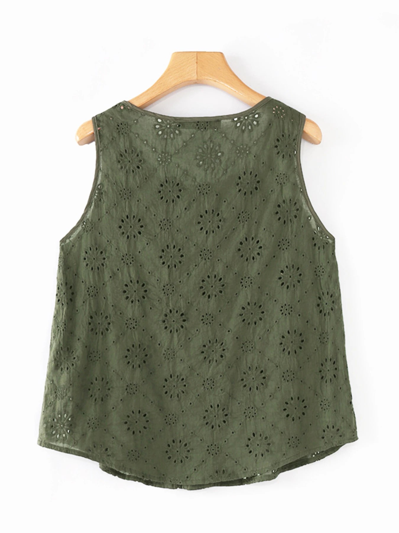 ZANZEA Women Summer Hollow Out Embroidery Tanks 2024 Fashion Vacation Casual Solid Color Tunic Tops Loose Sleeveless Blouses