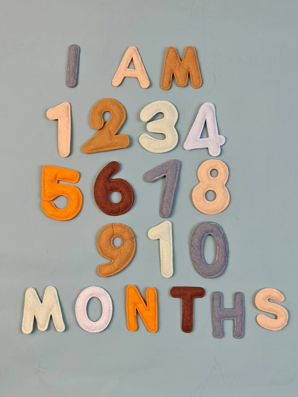 20pcs Baby Monthly Milestone Felt Numbers and Letters Newborn Photography Props Photo Number Sign Milestone Markers Shower Gifts