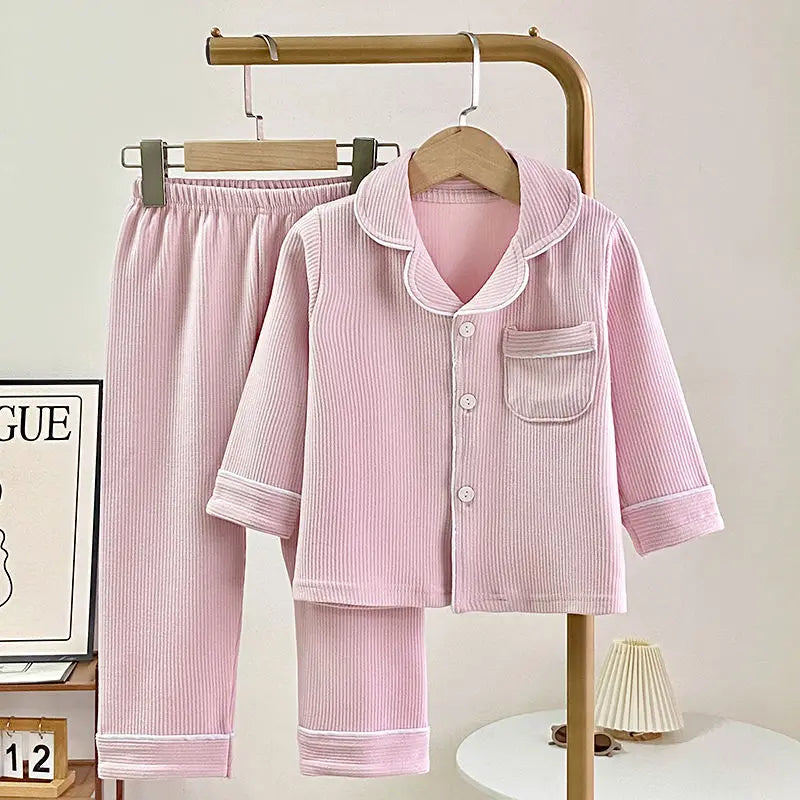 Teenager Boy Girl Pajamas Set Kids Spring Autumn Cute Baby Sleepwear Long Sleeve Birthday Gift School Loungewear 1-16Y Pijamas