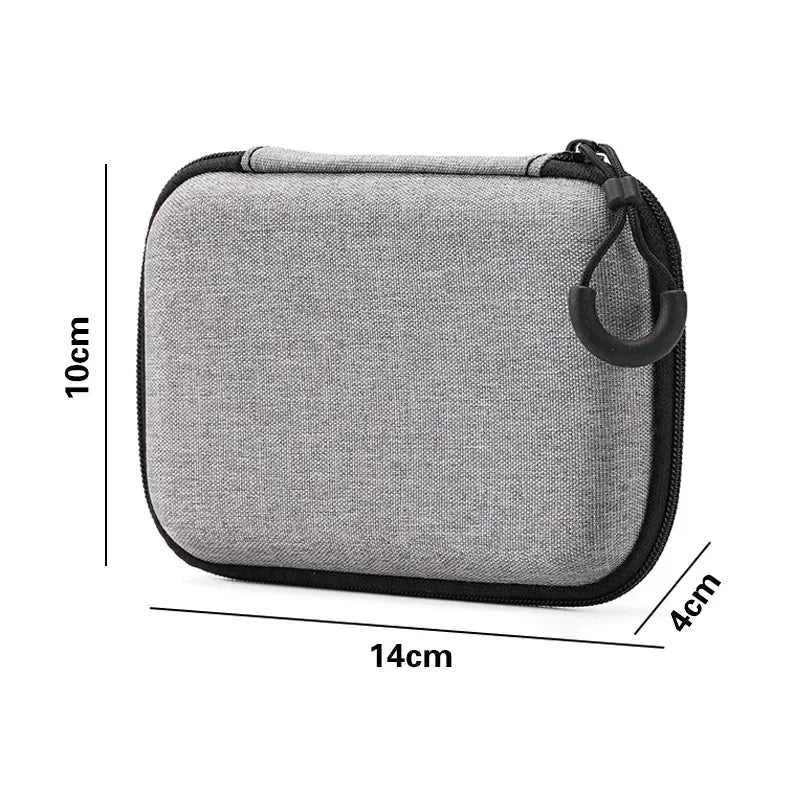 Portable Charger Case Earphone Storage Carrying Pouch Waterproof for Electronic Accessories Travel Organizer Earbuds Keychain
