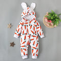 Prowow Baby Easter Costume Girls Boys Long Sleeve Carrot Printed Rompers+Rabbit Hat Bodysuit For Newborns Baby Easter Outfits