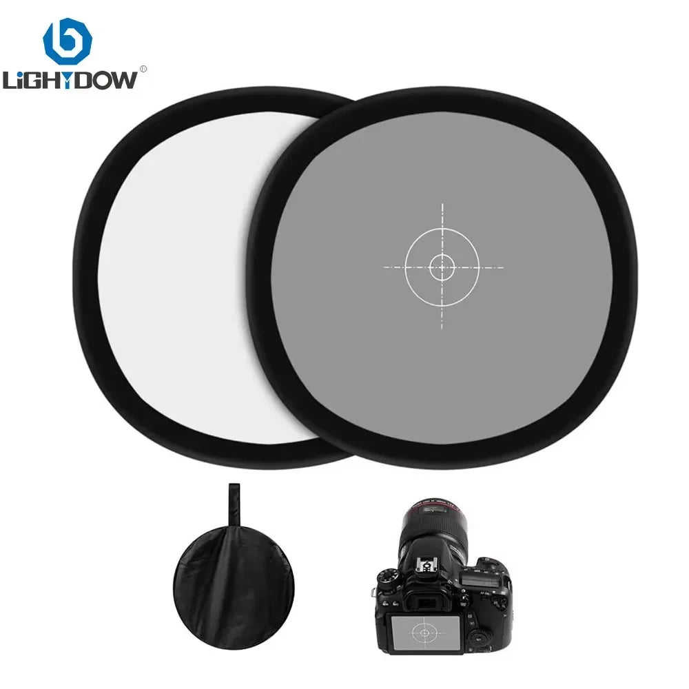 Lightdow 12x12 Inch (30 x 30 cm) White Balance 18% Gray Reference Reflector Grey Card Double-Sided With Carry Bag Folded Version