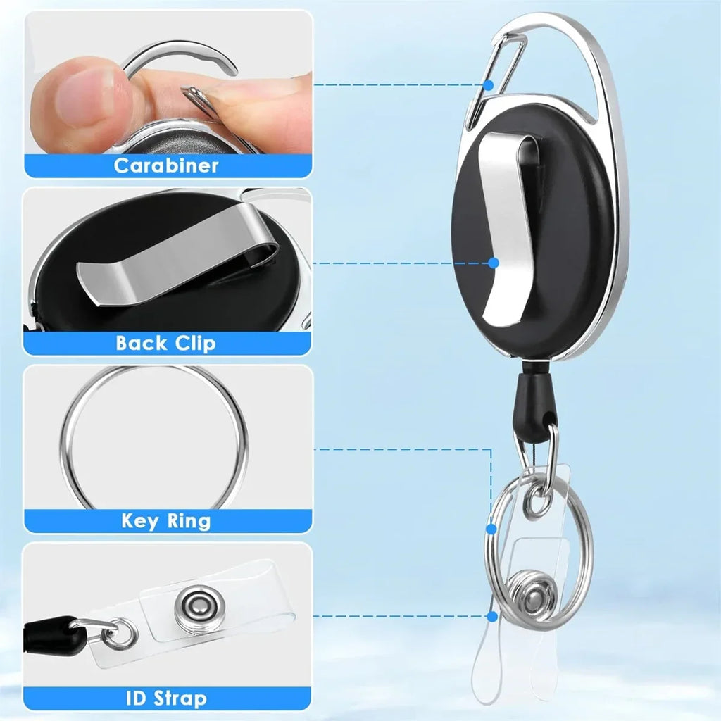 Retractable Id Pendant Badge Reel Roulette Id Badge Holder Retractable Lanyard Holder for Id Card Portagafetes HZ03