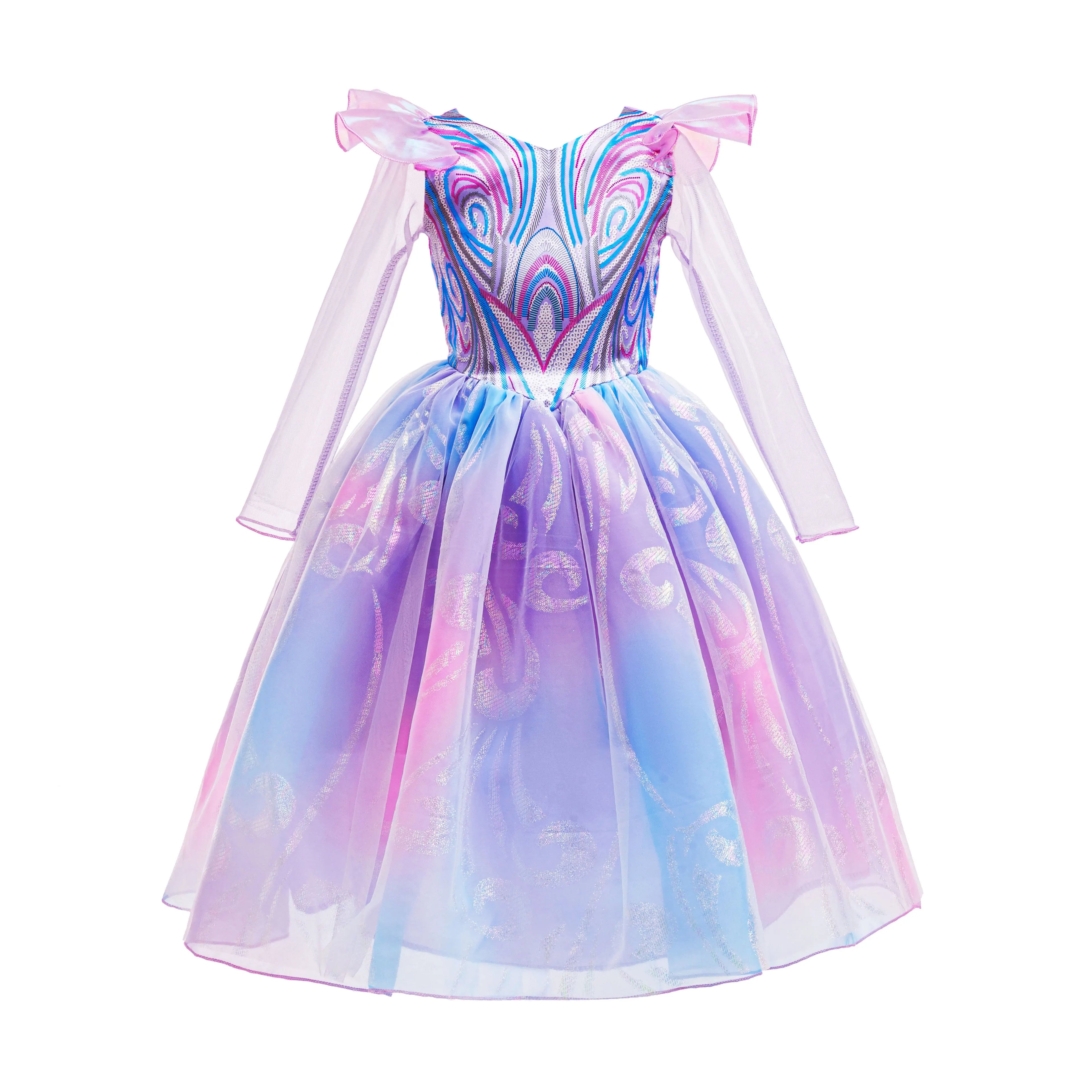 Wicked Cute Pink Dress for Girls 2-12 Yrs Halloween Wizard Glinda Costume for Good Movie Role Playing Outfit Carnival Apparel