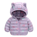 Cartoon Dinosaur Print Boys Baby Lightweight Down Jackets Warm Hooded Outerwear Winter Autumn Kids Girls Coats Casual Clothing