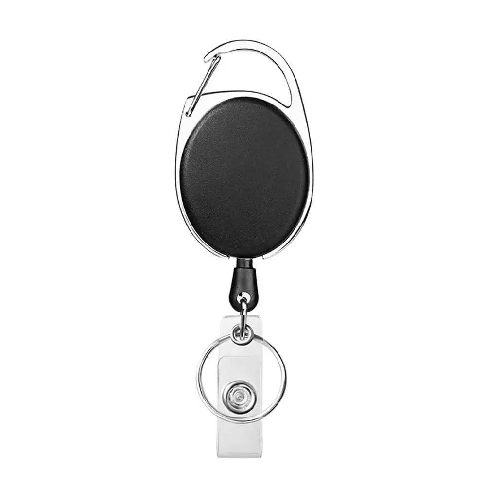 Belt Rope Office Lanyard Clip Keychain Name Tag Holder Keyring ID Card Key Ring Cord Reel Retract Pull Key Chain Badge