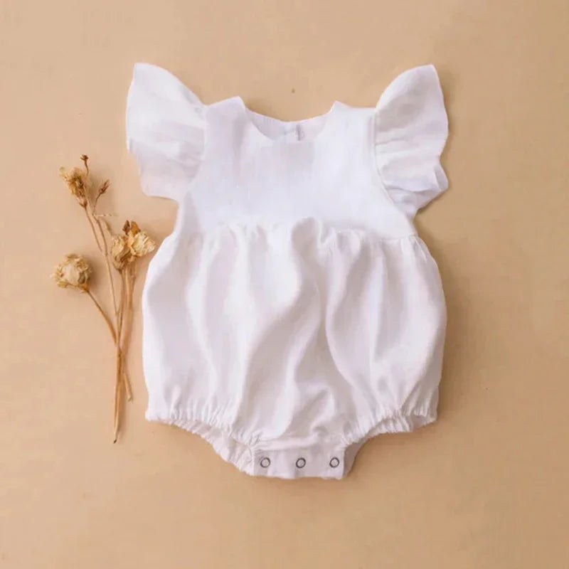 0-24M Linen Cotton Newborn Girl Clothes Lovely Summer Baby Romper Infant Girl Jumpsuits