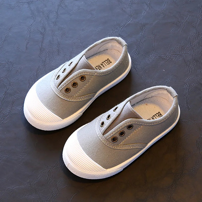 2026 Spring Summer Kids Shoes For Boys Girls Insole 13.5-18CM Candy Color Children Casual Canvas Sneakers Soft Fashion Shoes