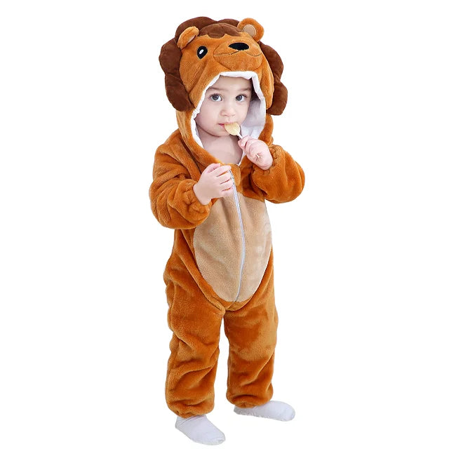 MICHLEY New Easter Rabbit Baby Rompers Winter Hooded Flannel Toddler Infant Clothes Overall Bodysuits Jumpsuit Costume For Kids