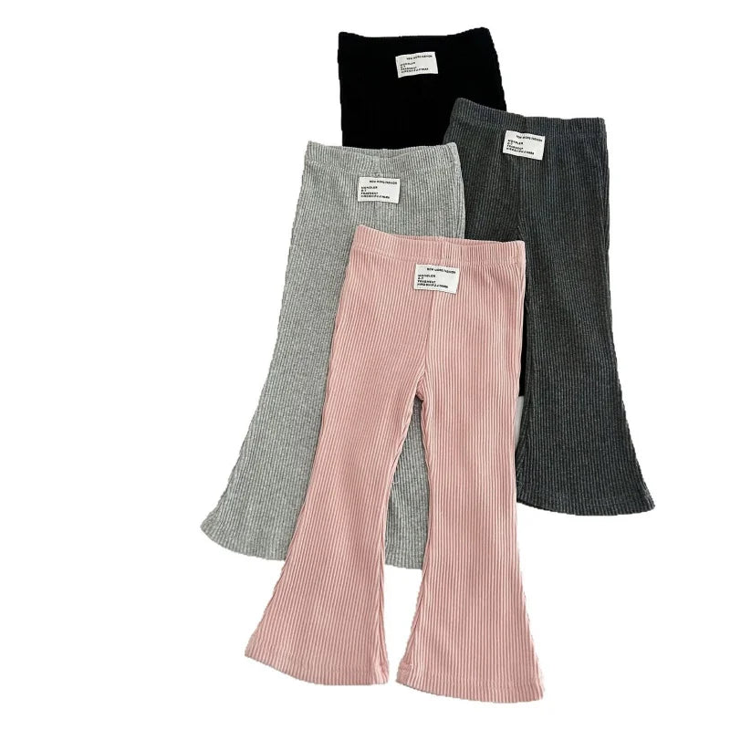 Solid color leggings，Spring new arrivals for girls，Fashionable bell-bottom pants，Versatile and slimming when worn outdoors
