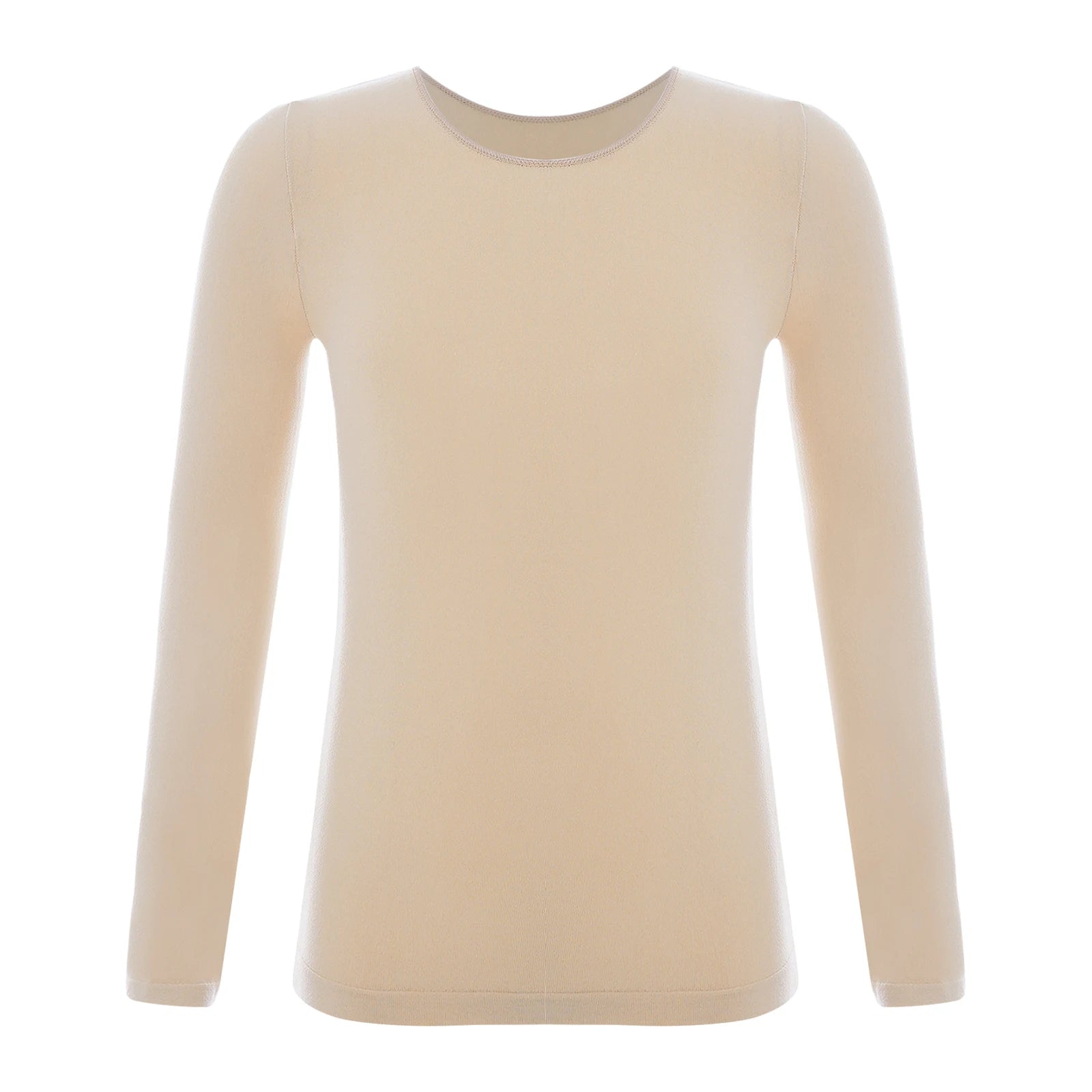 Kids Girls Thermal Underwear Tops Solid Color Round Neck Long Sleeve T-shirt Stretchy Base Shirt Tops for Ballet Dance Training