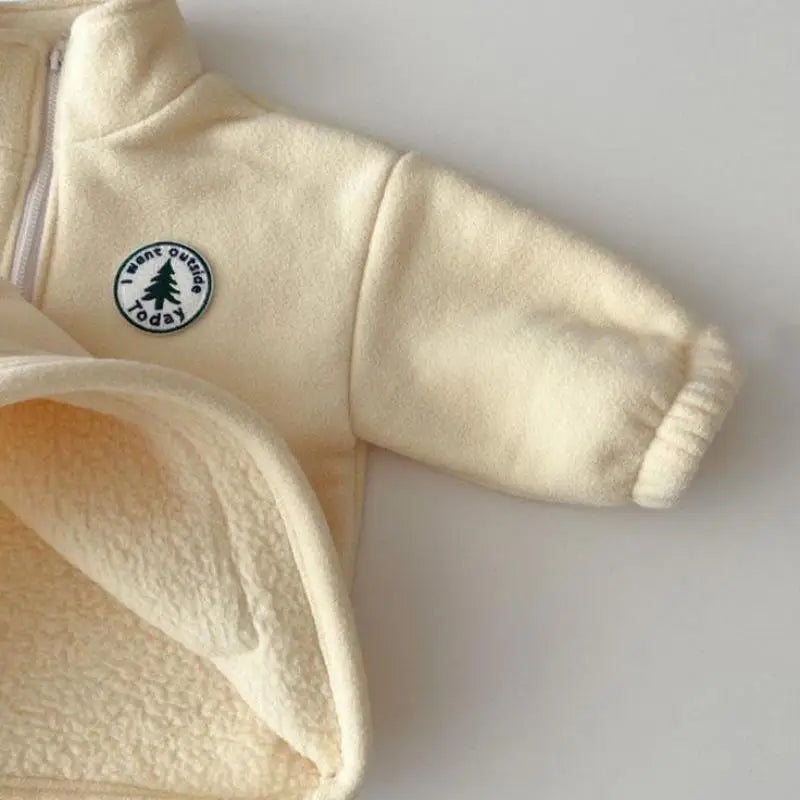 2025 Autumn Baby Boys Clothing Sets Children Thicken Plush Clothes Girls Solid Cotton High Collar Tops+ Pant 2 Pieces Suits