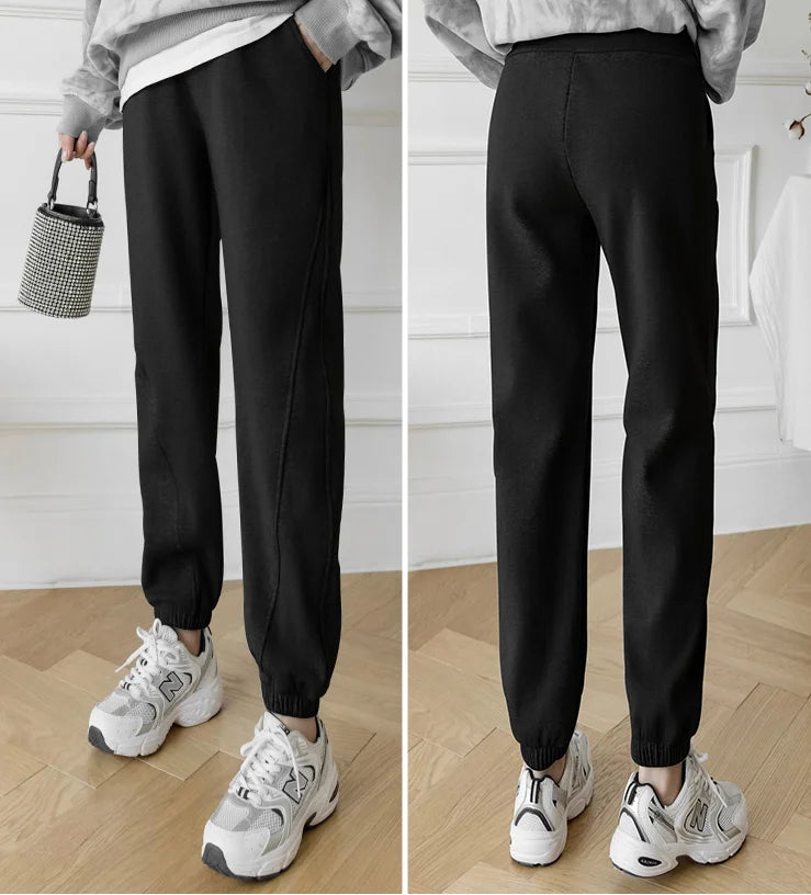 M-4XL Pregnant Women Cotton Fleece Radish Pants Autumn Ankle-length Maternity Corduroy Trousers High Waist Pregnancy Sweatpants