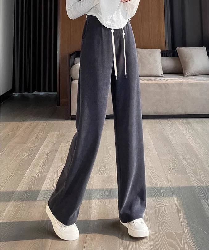 M-4XL Pregnant Women Cotton Fleece Radish Pants Autumn Ankle-length Maternity Corduroy Trousers High Waist Pregnancy Sweatpants