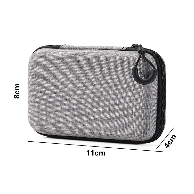 Portable Charger Case Earphone Storage Carrying Pouch Waterproof for Electronic Accessories Travel Organizer Earbuds Keychain