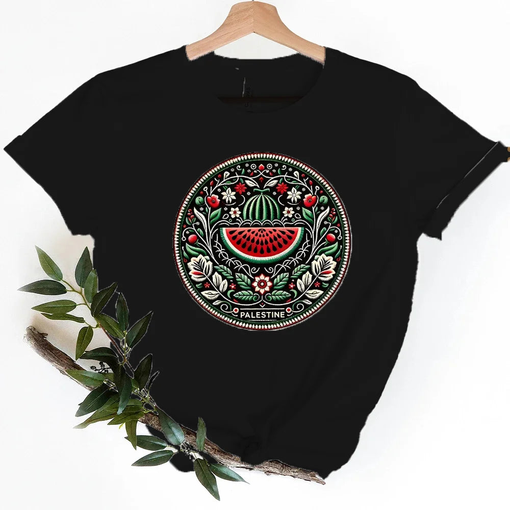 Funny Watermelon This Is Not A Watermelon College T-shirts Love and Peace Printed Clothing Graphic Tee Tops Unisex Clothes Tops