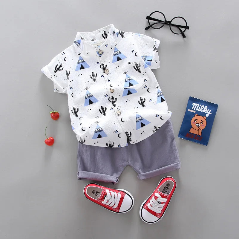 Fashion Baby Boy's Suit Summer Casual Clothes Set Top Shorts 2PCS Baby Clothing Set For Boys Infant Suits Kids Clothes