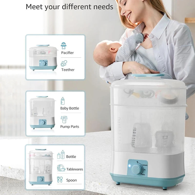 Large Capacity Electric Baby Bottle Sterilizer Dryer High Temp Steam Heater Safe Baby Feeding Essential