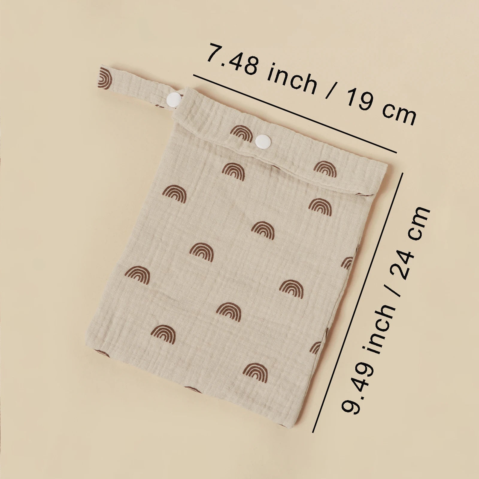 100%Cotton Multi Functional Foldable Single Pocket Baby Outdoor Diaper Storage Bag Baby Bottle Stroller Hanging Bag