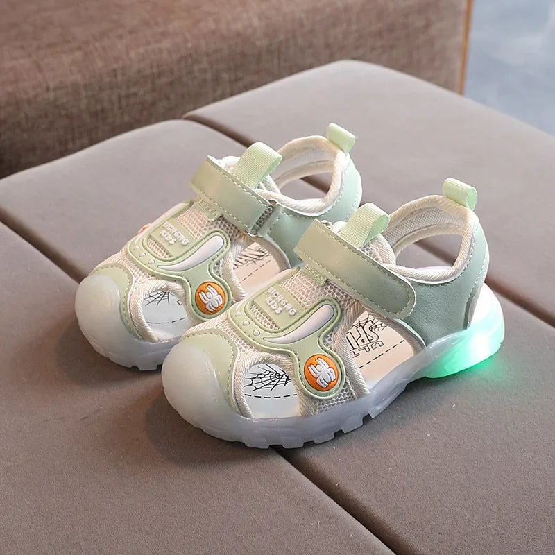2‌025 LED Light Up Toddler Shoes | Cartoon Cowboy Sandals & Slippers with Soft Sole, Unisex Kids Summer Footwear