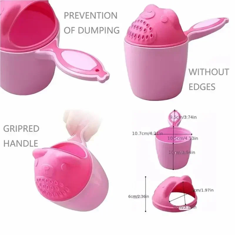 Cute Cartoon Baby Bath Spoons Baby Shower Toddle Shampoo Cup  with Protect Kid Eyes Washing Hair Cup Kids Bathing Tool