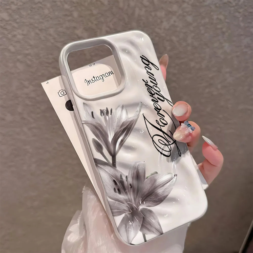 Colorful Floral Patterns Phone Case For IPhone 16 Pro Max 15 Plus 14 12 13 11 17 Air Fashion Shockproof Protective Cover