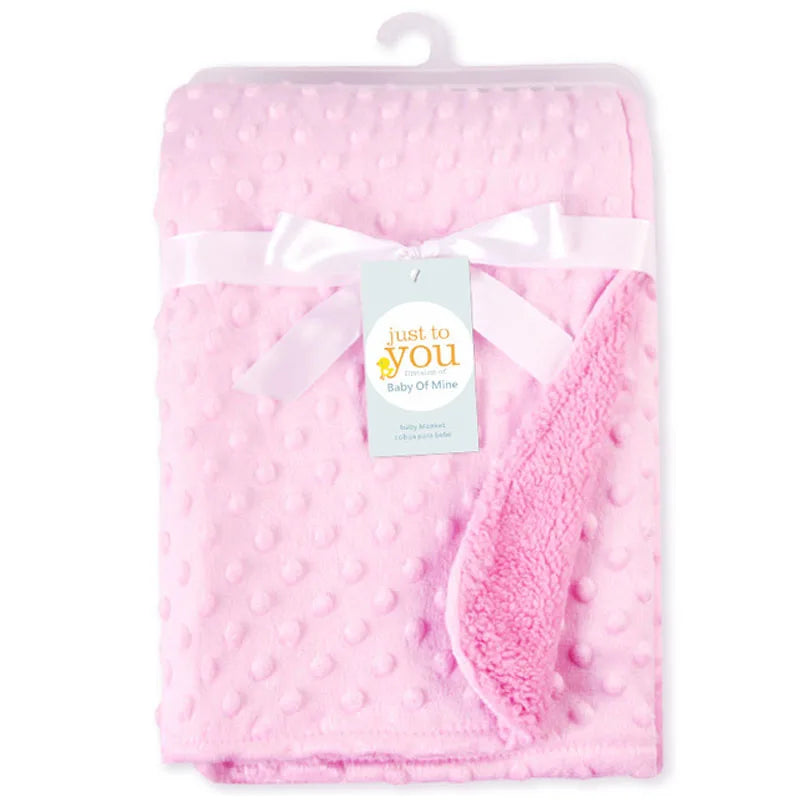 75*120CM Autumn Baby Blanket Warm Double Layer Swaddle Wrap Newborn Thermal Soft Fleece Bath Towel Baby Stroller Blanket