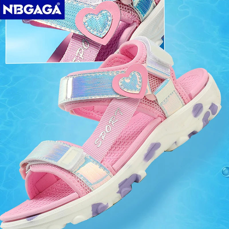 Summer Cute Princess Girls Sandals  Anti-slip Sport Children's Casual Sandals Toddler Girl Breathable Open Toe Sandal Shoes