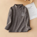 Children's T-shirt Thin Fleece Half Turtleneck Warm Inner Top Suitable for Boys and Girls Babies Long-sleeved Base Shirt