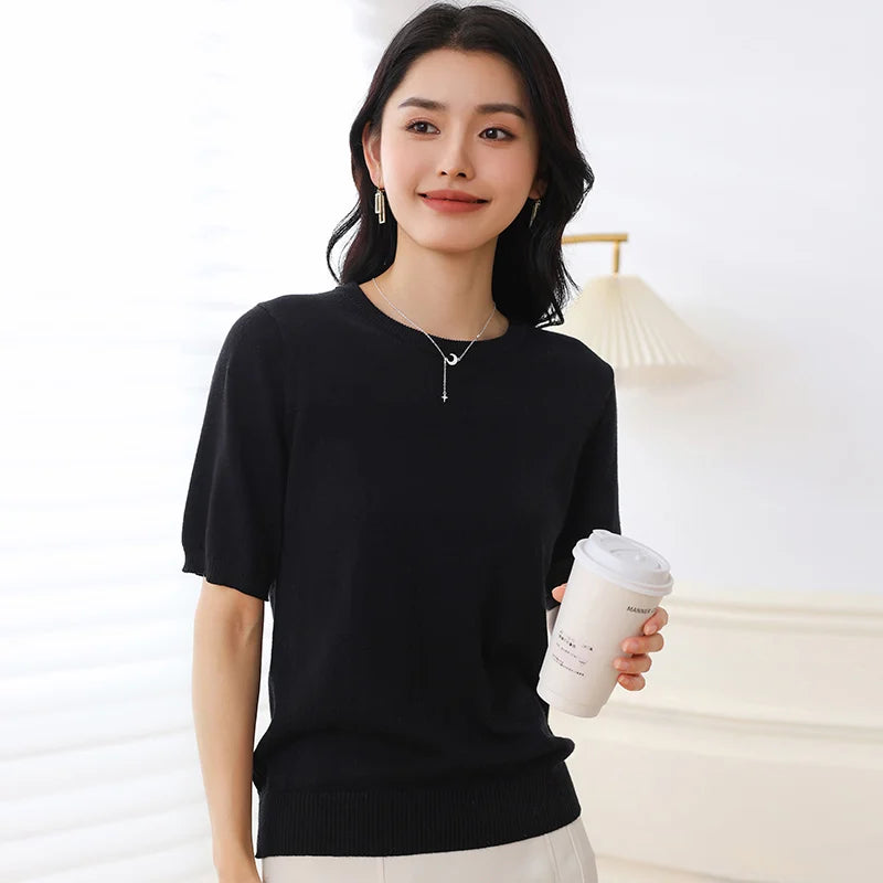 WinvyNee Summer Women's T-shirt 100% Cotton Short Half Sleeve O neck Clothes Solid Casual Pullover Basic Female Top Y2K A1522005