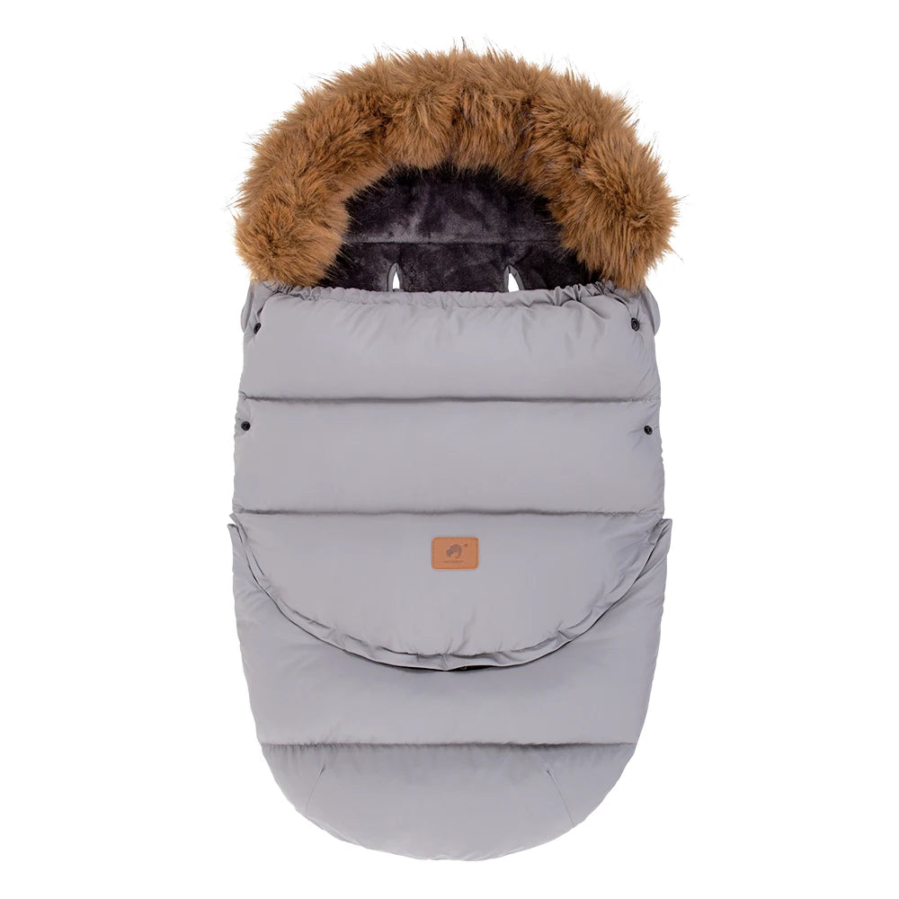 Baby Stroller Accessories Universal Pram Socks With Windproof Hooded Removable Fur Collar Winter Warm Envelope For Discharge