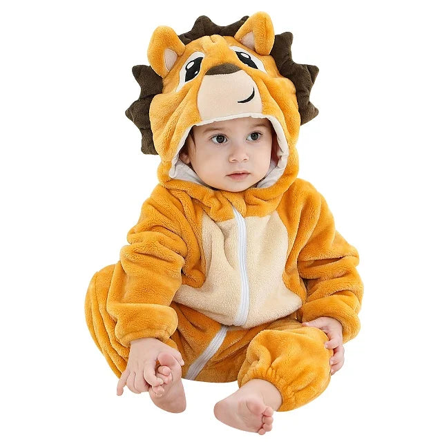 MICHLEY New Easter Rabbit Baby Rompers Winter Hooded Flannel Toddler Infant Clothes Overall Bodysuits Jumpsuit Costume For Kids