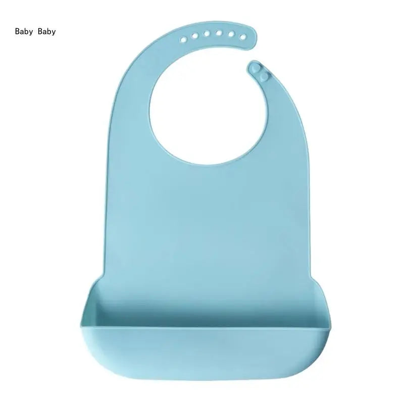 Large Size Adult Silicone Bib Elderly Eating Bib Waterproof Burping Cloth 6-Level Adjustable Catcher Bib Q81A