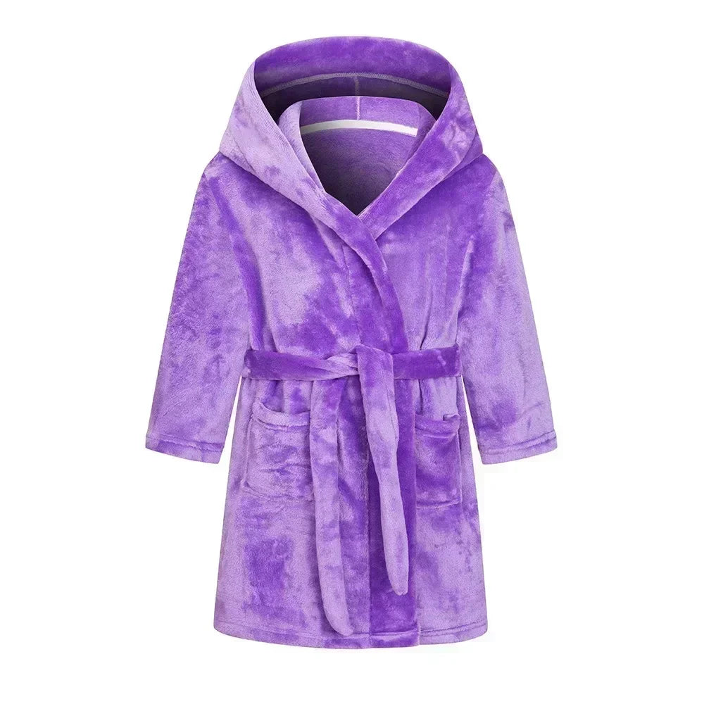 Kids Bathrobe for Girl Children Clothing Girl Flannel Bath Robe Clothes Boy Cartoon Night Robe Kids Pajamas For Girl 2-12 years