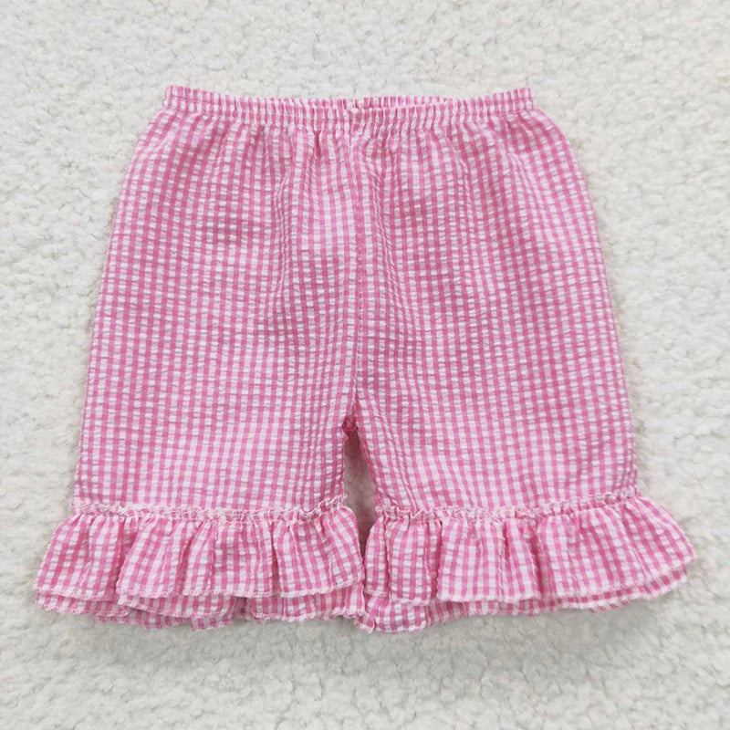 Wholesale Children Toddler Summer Seersucker Shorts Clothing Kids New Matching Baby Boy Girl Clothes