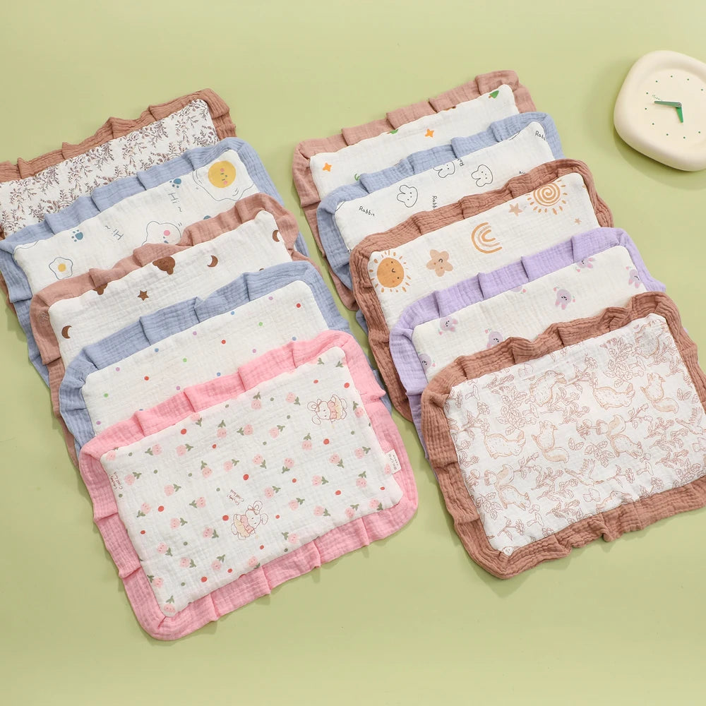Newborn Baby Flat Pillow Cartoon Printed Baby Pillow Cotton New Born Cloud Pillow Four Seasons Universal Pillow Cushion