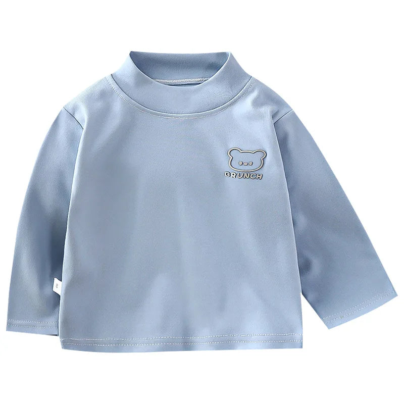 Kids Turtleneck Top Autumn Winter Children Long Sleeved Shirt Baby Girl Base Pullover Blouse Baby Clothing