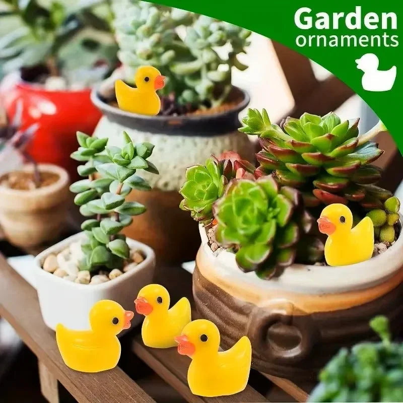 Mini Resin Ducks Bulk Tiny Ducks for Potted Miniature Decoration Garden Dollhouse Cake Decoration DIY Craft Charms Party Toys