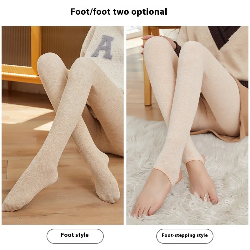 Maternity Pantyhose Cotton Vertical Stripe Autumn and Winter Padded Warm Toe Adjustable Maternity Thickening Bottom Pantyhose
