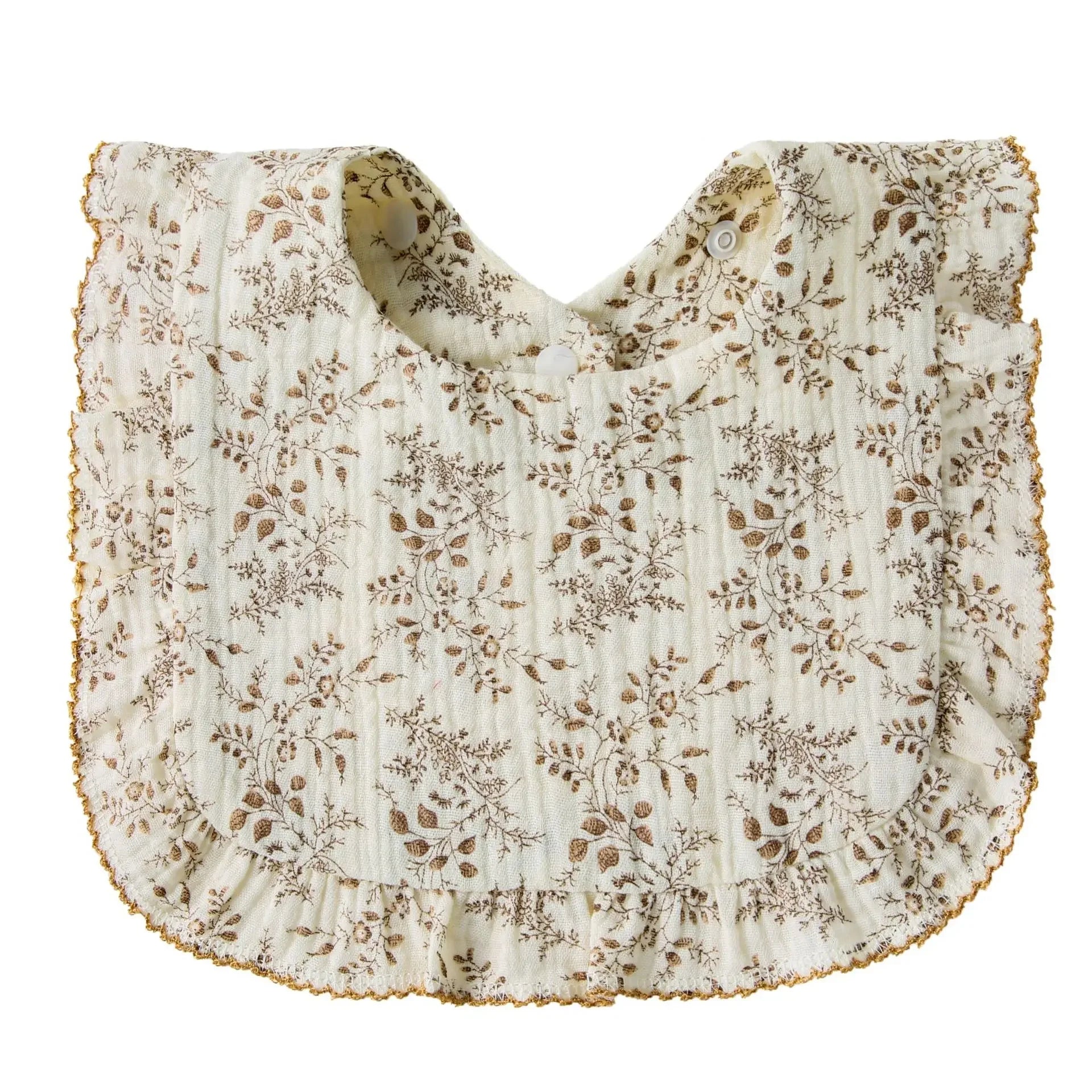 Cotton Baby Bib Infant Muslin Burp Cloths Girls Feeding Bibs Drool Saliva Towel Toddler Ruffle Floral Bib Babies Accessories