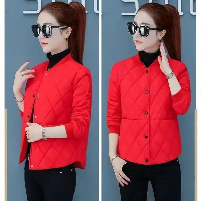 2025 New Lightweight Hooded Down Cotton Women Wear Fashion Short Coat Qulited Autumn Winter Cotton-Padded  Jacket Female Black