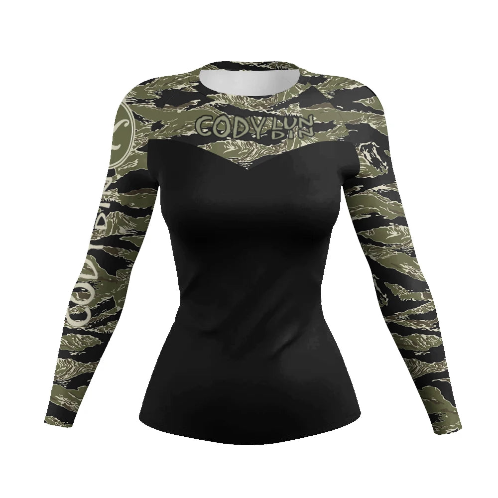 Slim Fit Tranining Women's Rash Guard Long Sleeve UV Protection Tight Fit Yoga Running Gym Fitness Sportswear Quick Dry Tops