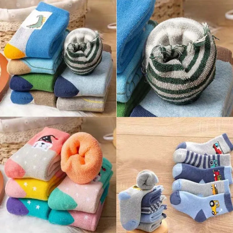 5Pai/lot New Boys' and Girls' Baby Socks  Autumn Winter Thickened Warm Socks