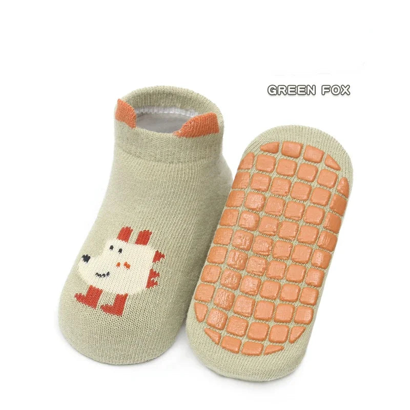 Baby Non-slip Floor Sock Cute Cartoon Animal Ankle Sock for Toddler Boy Girls Soft Cotton Spring Summer Short Sock for Newborn