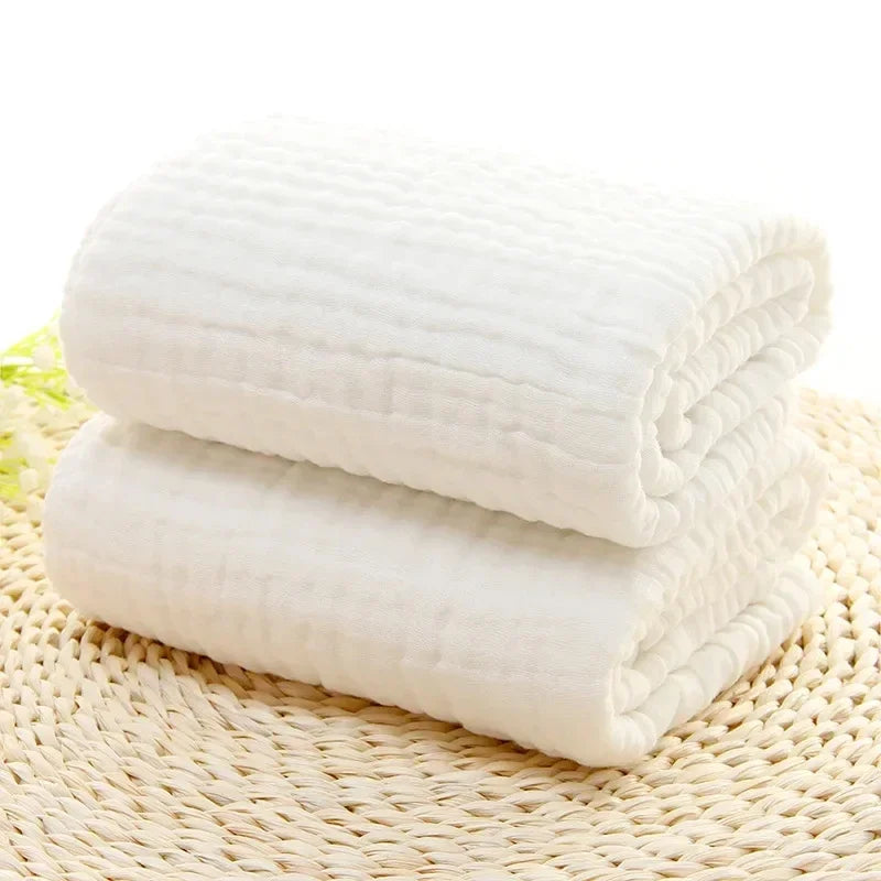 6 Layers Baby Bath Towel Kids Swaddle Wrap Bedding Pure Cotton Bubble Muslin Blanket Infant Gauze Receiving Blanket 105*105cm