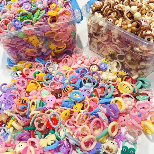 20-100PCS Children's Cartoon Rubber Bands Cute Not Hurt Hair Headband Small Ring Ring Hair Rope Hair Bands