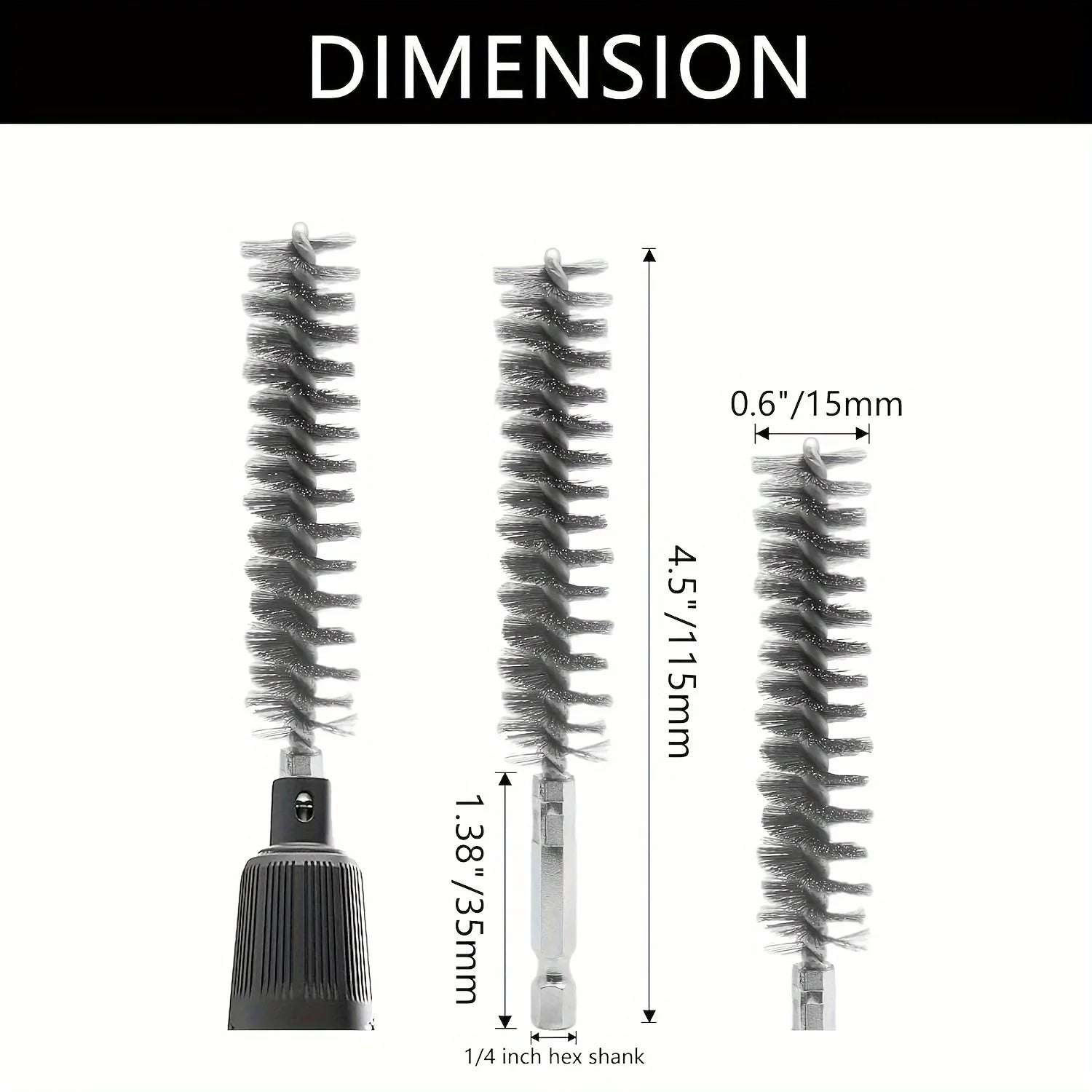 5 pieces Hexagonal shank steel wire brush for electric drill cleaning Stainless steel wire brush for electric drill cleaning