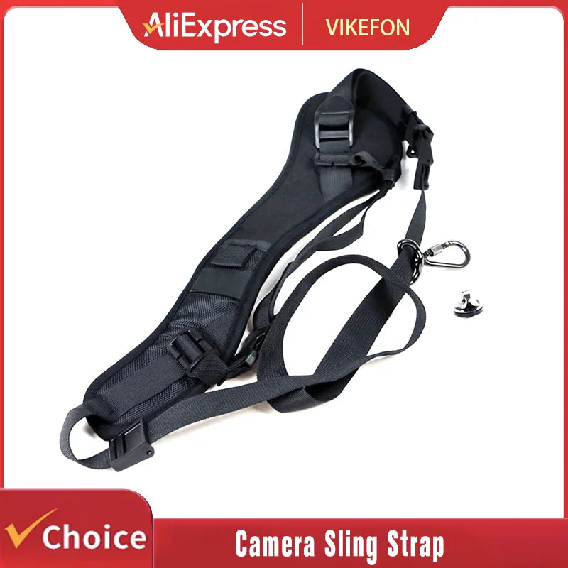 Camera Sling Strap with Safety Tether Adjustable and Comfortable Shoulder Belt for Outdoor Photography Camera