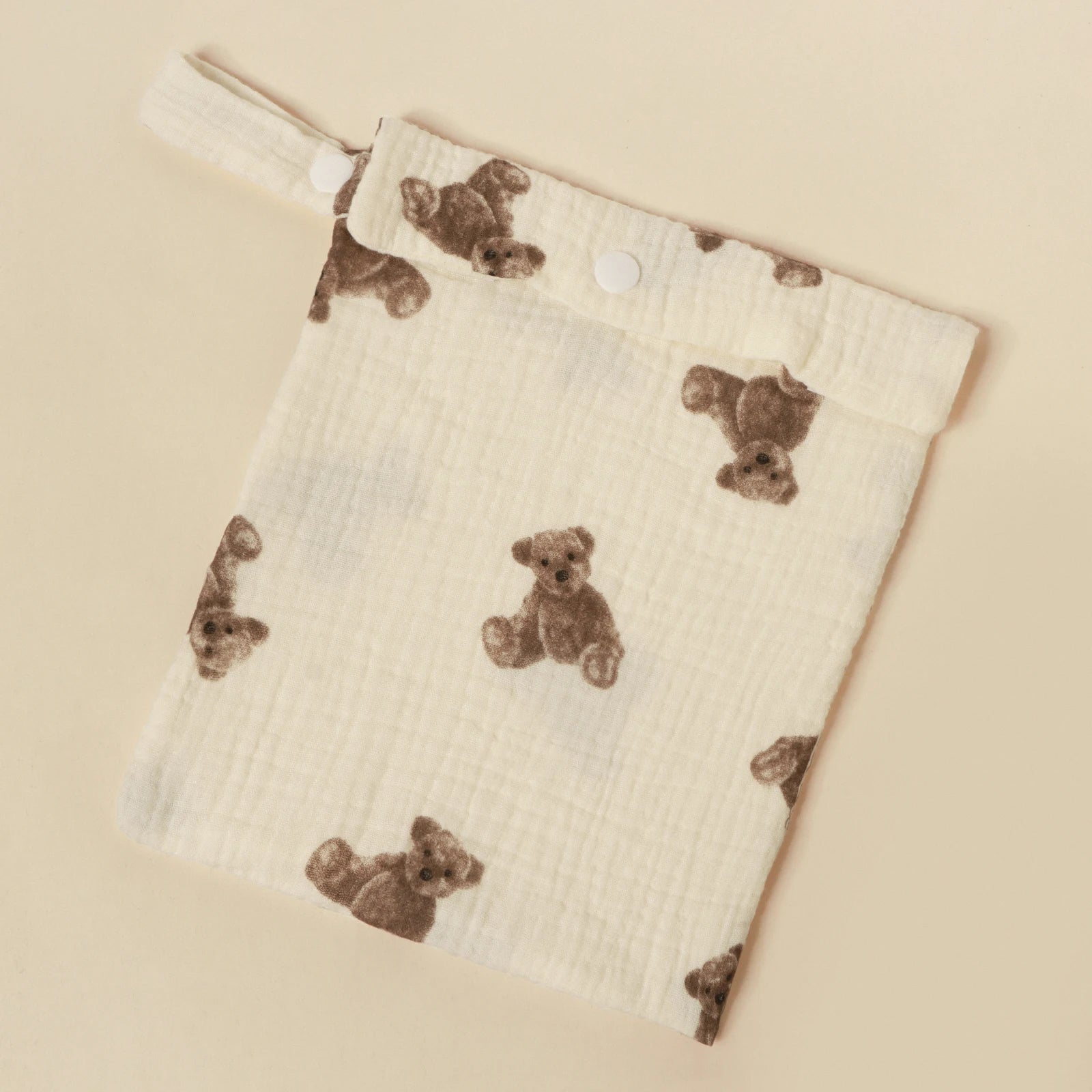 100%Cotton Multi Functional Foldable Single Pocket Baby Outdoor Diaper Storage Bag Baby Bottle Stroller Hanging Bag