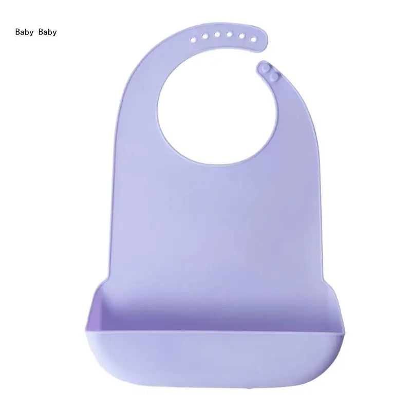 Large Size Adult Silicone Bib Elderly Eating Bib Waterproof Burping Cloth 6-Level Adjustable Catcher Bib Q81A